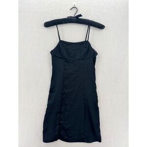 Hippie Rose - Mini Dress Satin Spaghetti Strap - Black - S - Women